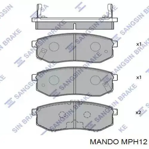 MPH12 Mando колодки гальмові задні, дискові