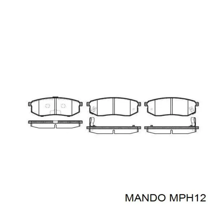 MPH12 Mando Колодки гальмівні задні, дискові