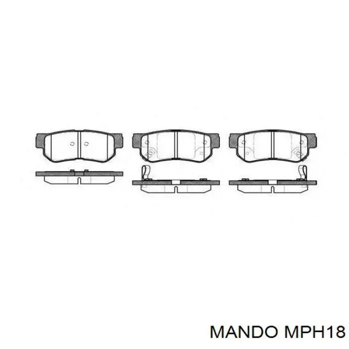 MPH18 Mando колодки гальмові задні, дискові