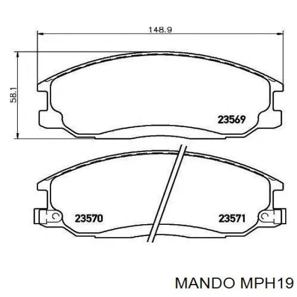 Колодки гальмівні передні, дискові MPH19 Mando