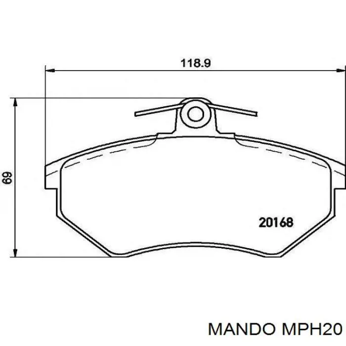 MPH20 Mando Передні гальмівні колодки