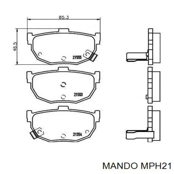 Колодки гальмові задні, дискові MPH21 Mando