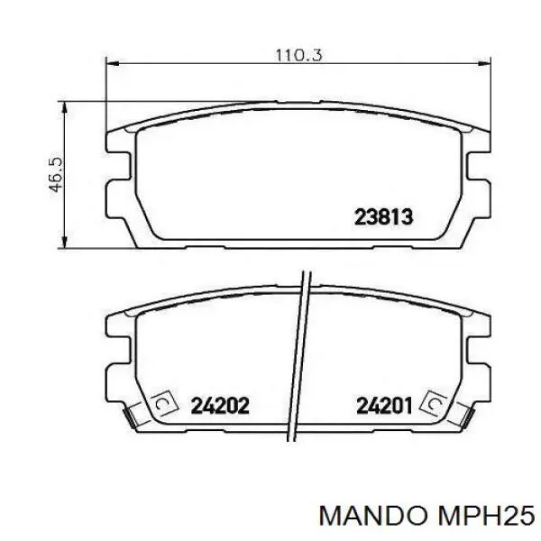Задні гальмівні колодки MPH25 Mando