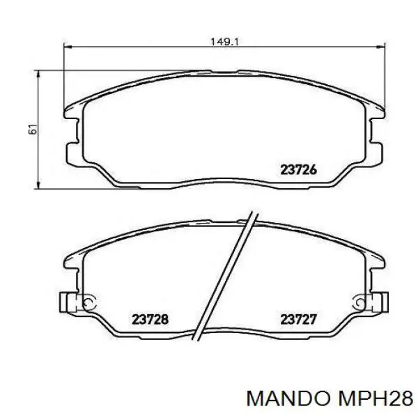Передні тормозні колодки MPH28 Mando