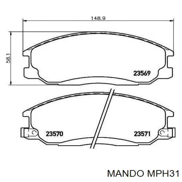 Передні тормозні колодки MPH31 Mando