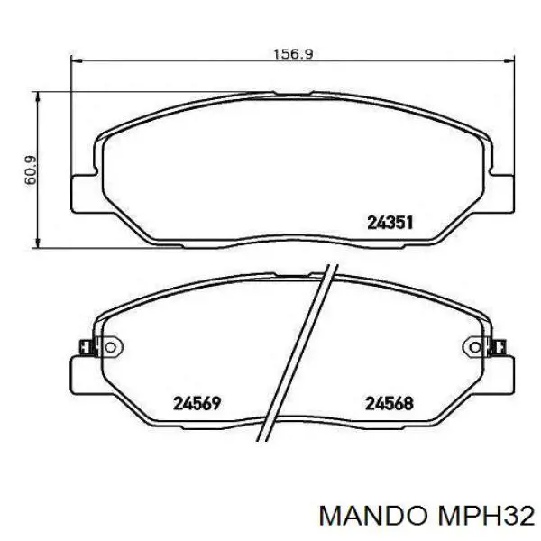 Гальмівні колодки Mando MPH32 ціна, від 20.66 USD