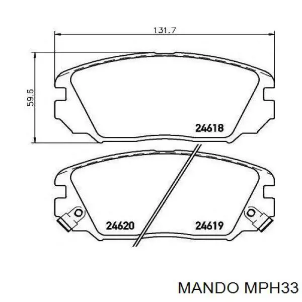 MPH33 Mando колодки гальмівні передні, дискові