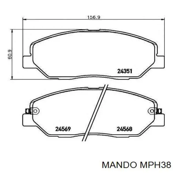 MPH38 Mando Передні гальмівні колодки