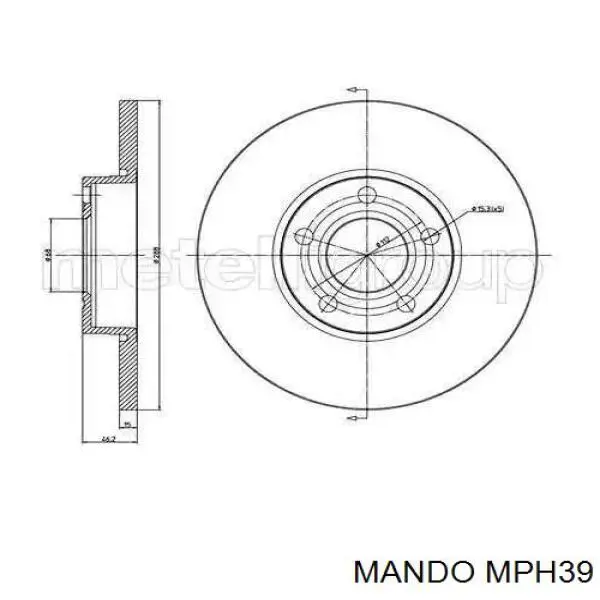 MPH39 Mando колодки гальмові задні, дискові