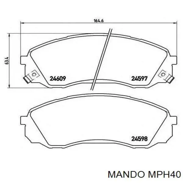 Колодки гальмівні передні, дискові MPH40 Mando