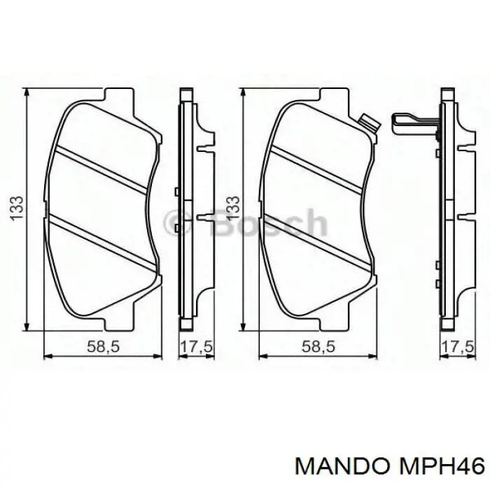 MPH46 Mando Передні гальмівні колодки