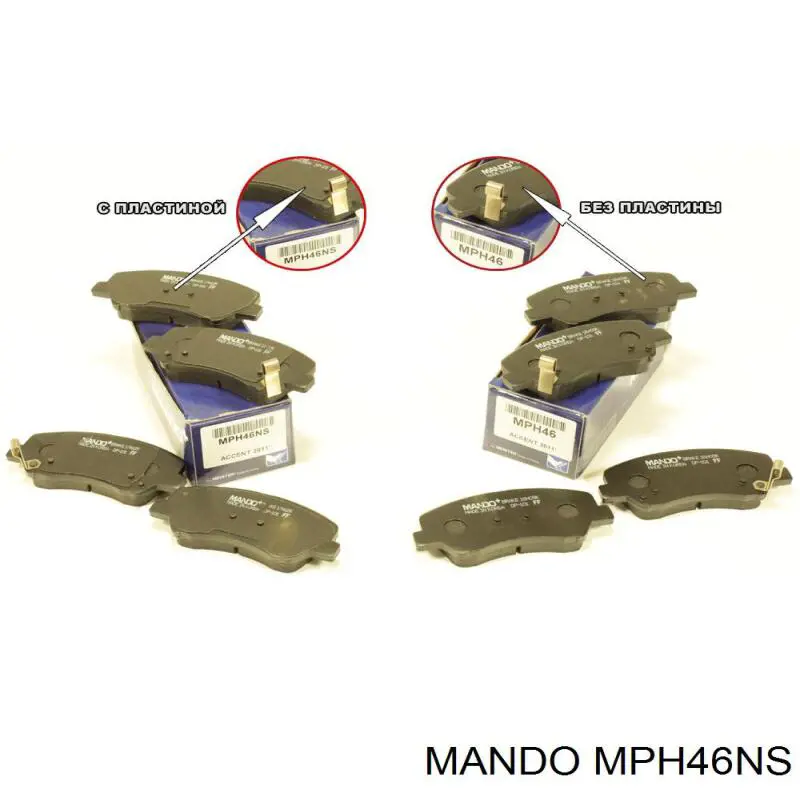 Передні тормозні колодки MPH46NS Mando
