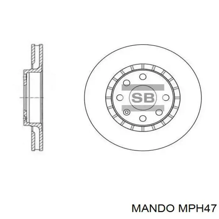 MPH47 Mando колодки гальмівні передні, дискові
