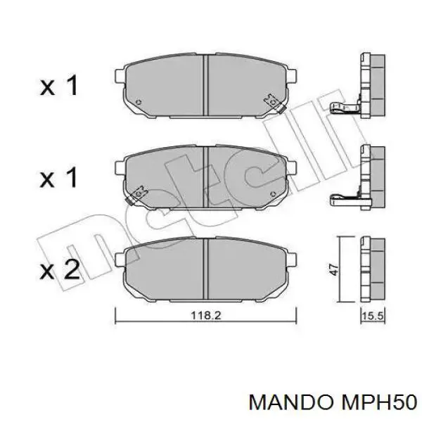 MPH50 Mando Передні гальмівні колодки