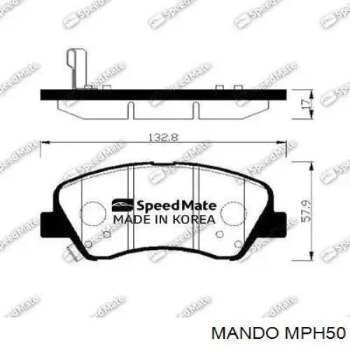 MPH50 Mando Передні гальмівні колодки