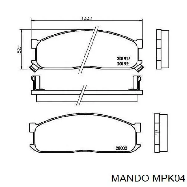 Купити MPK04 Mando Колодки гальмівні передні, дискові