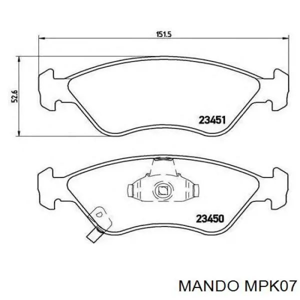 MPK07 Mando Передні гальмівні колодки