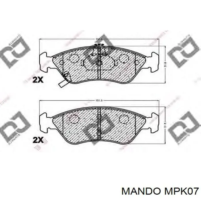 Гальмівні колодки Mando MPK07 ціна, від 16.77 USD