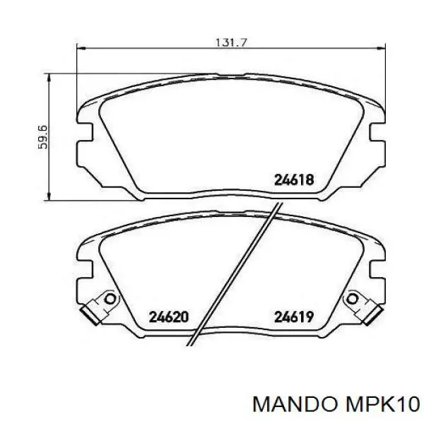 MPK10 Mando Передні гальмівні колодки