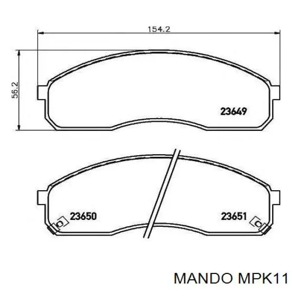 MPK11 Mando Передні гальмівні колодки