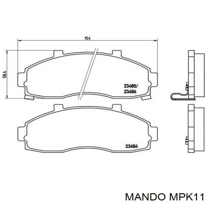 Гальмівні колодки Mando MPK11 ціна, від 18.21 USD