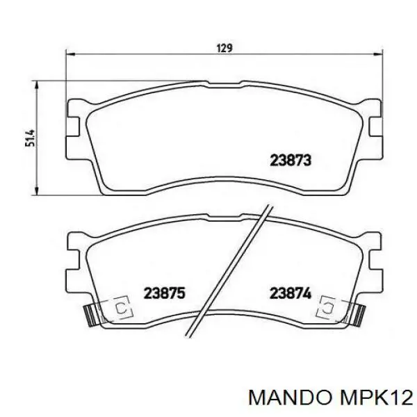 Передні тормозні колодки MPK12 Mando