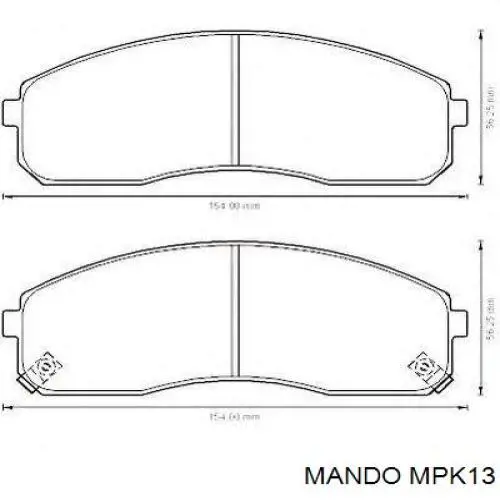 MPK13 Mando Передні гальмівні колодки
