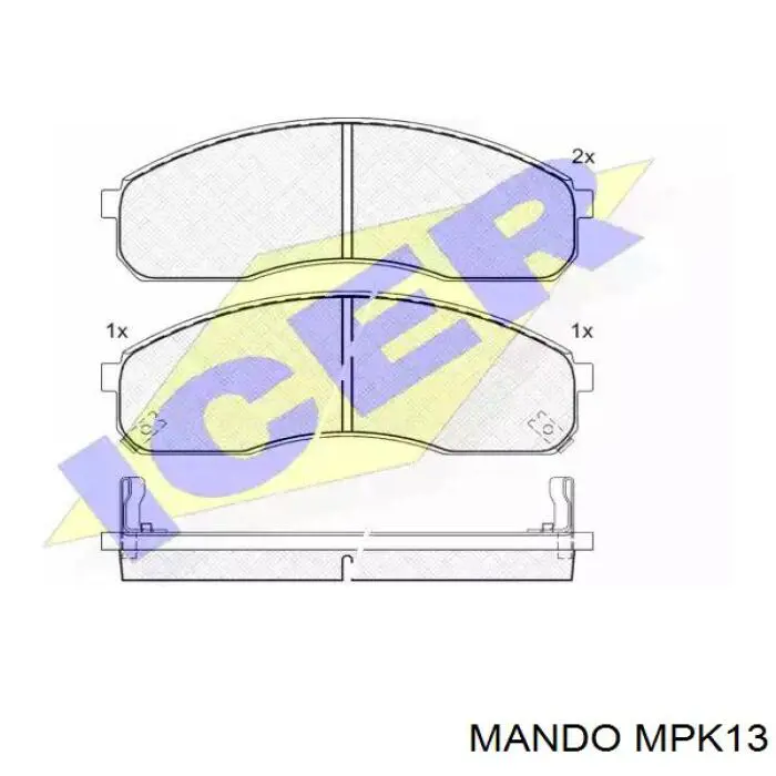 Гальмівні колодки Mando MPK13 ціна, від 19.71 USD
