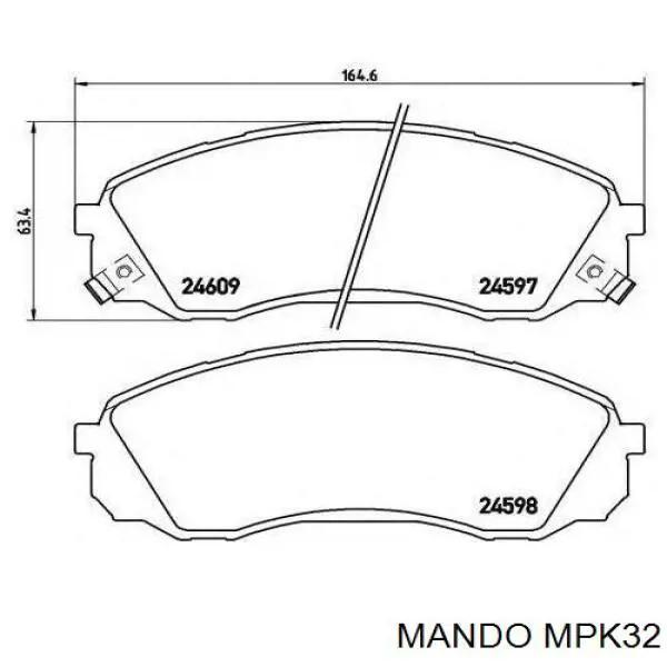 Передні тормозні колодки MPK32 Mando