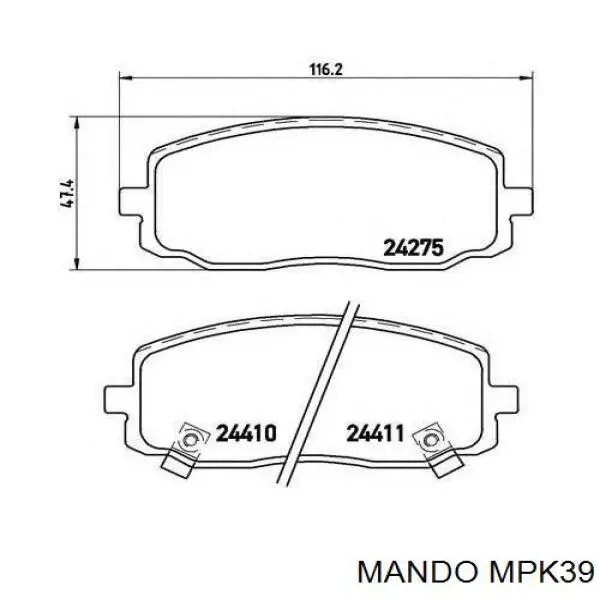 MPK39 Mando Передні гальмівні колодки