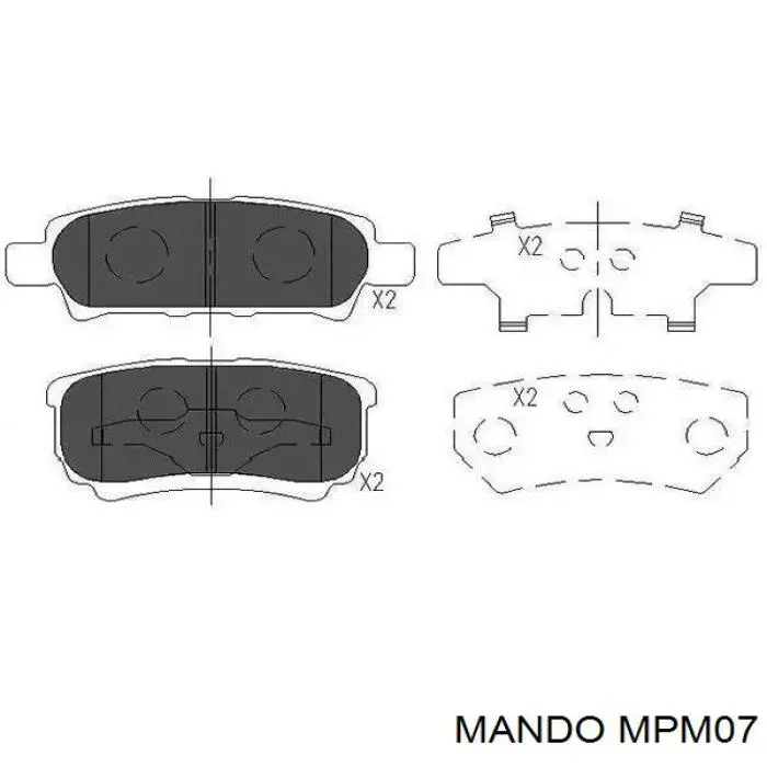 MPM07 Mando колодки гальмові задні, дискові