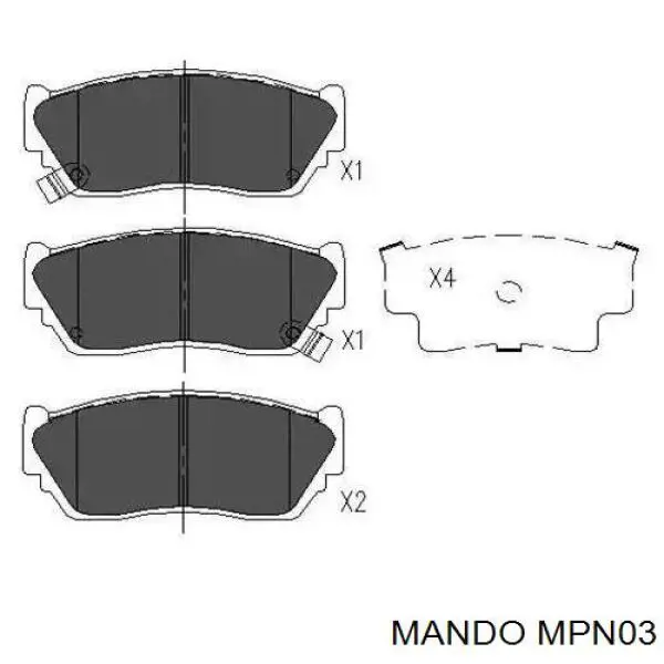 MPN03 Mando Передні гальмівні колодки