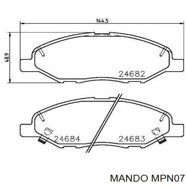 MPN07 Mando Передні гальмівні колодки