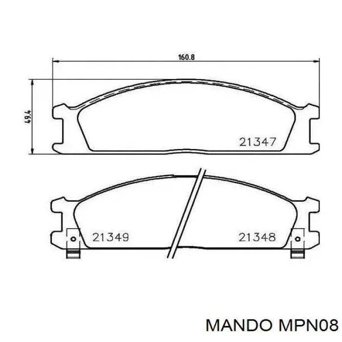 Передні тормозні колодки MPN08 Mando