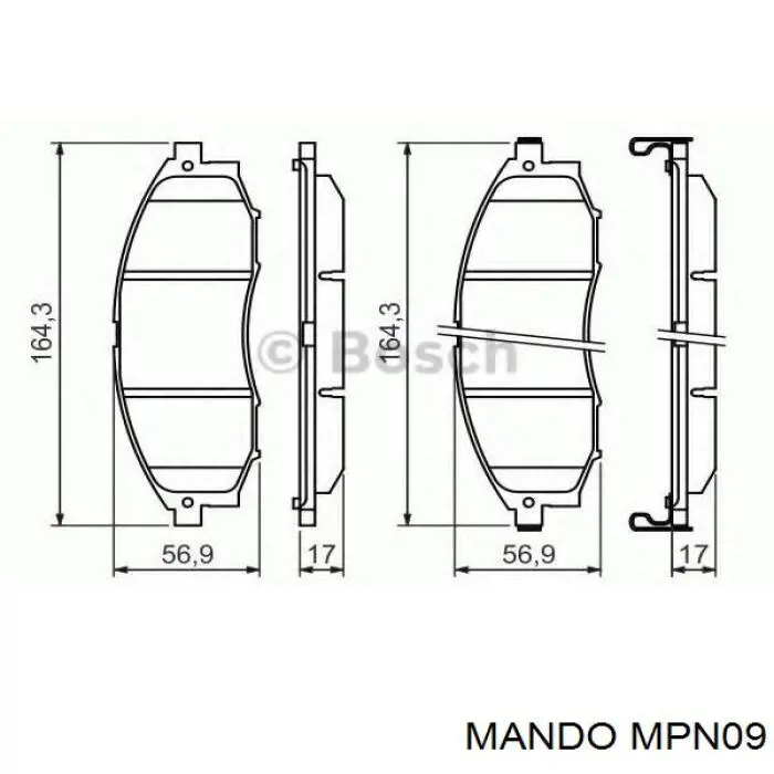 Передні тормозні колодки MPN09 Mando