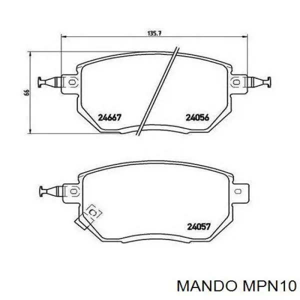 Гальмівні колодки Mando MPN10 ціна, від 23.00 USD