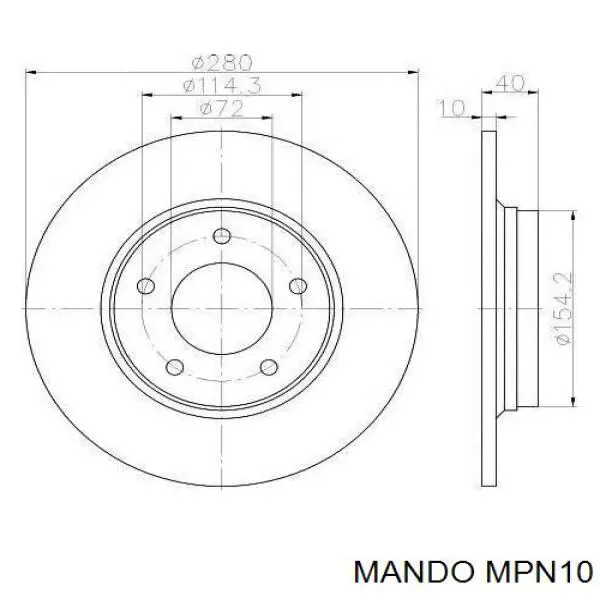 Колодки гальмівні передні, дискові MPN10 Mando