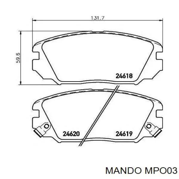 MPO03 Mando Передні гальмівні колодки