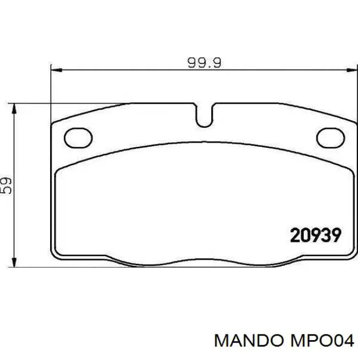 MPO04 Mando колодки гальмові задні, дискові