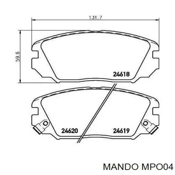 Задні гальмівні колодки MPO04 Mando