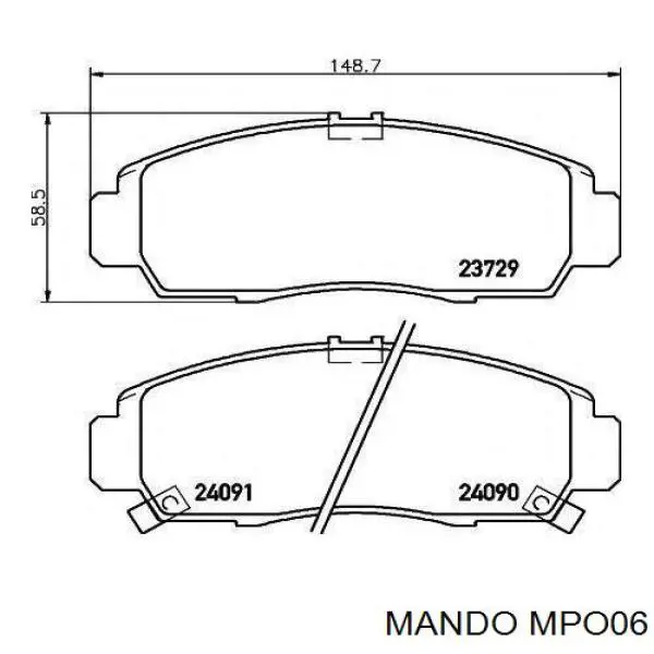 MPO06 Mando колодки гальмівні передні, дискові