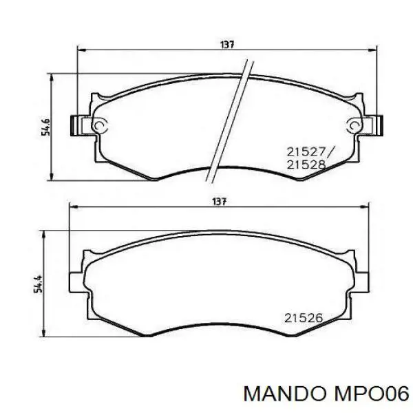 Гальмівні колодки Mando MPO06 ціна, від 21.31 USD