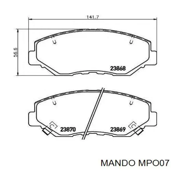 Передні тормозні колодки MPO07 Mando