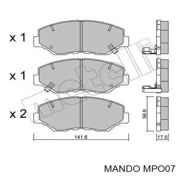 Купити MPO07 Mando Колодки гальмівні передні, дискові
