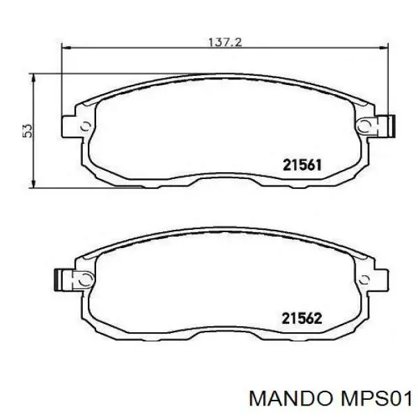 MPS01 Mando Передні гальмівні колодки