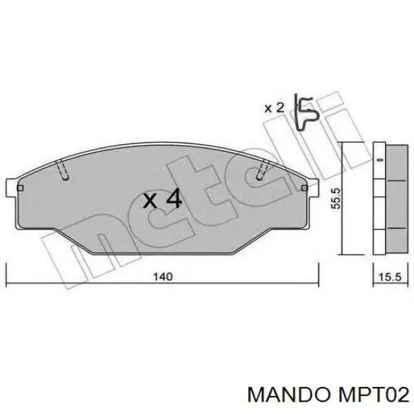 Гальмівні колодки Mando MPT02 ціна, від 14.91 USD