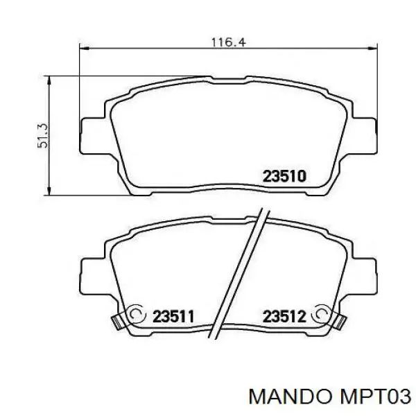 Передні тормозні колодки MPT03 Mando