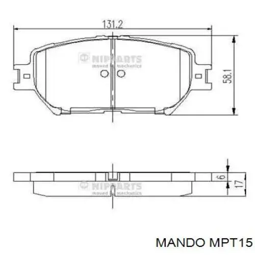 Гальмівні колодки Mando MPT15 ціна, від 15.99 USD
