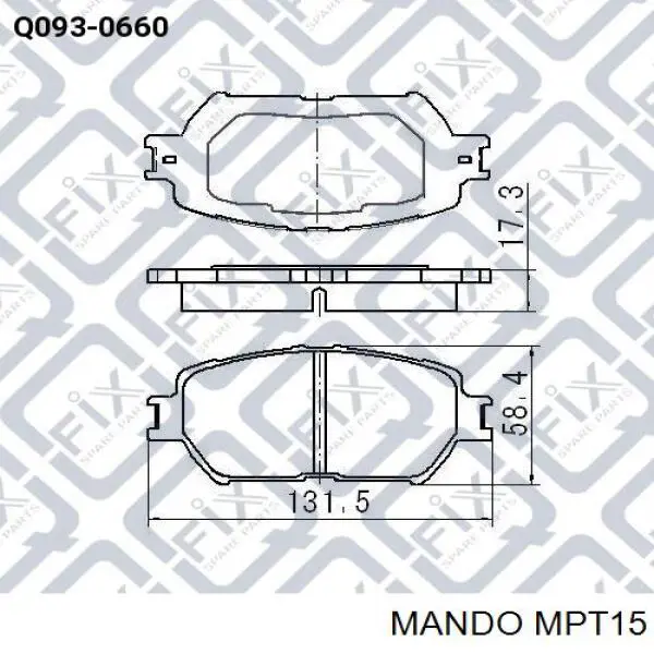 MPT15 Mando Передні гальмівні колодки