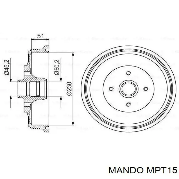 Купити MPT15 Mando Колодки гальмівні передні, дискові